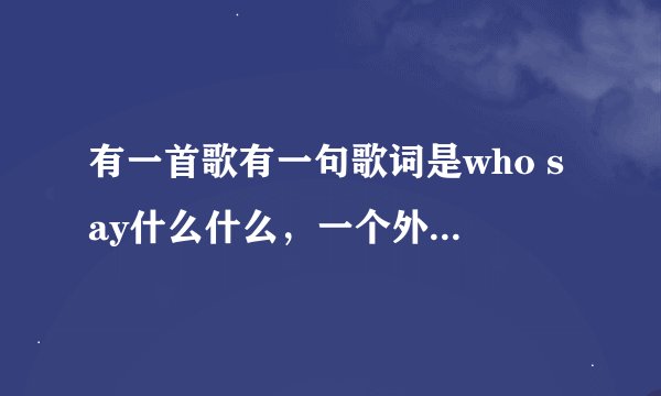 有一首歌有一句歌词是who say什么什么,一个外国女的唱的,叫什么名字啊