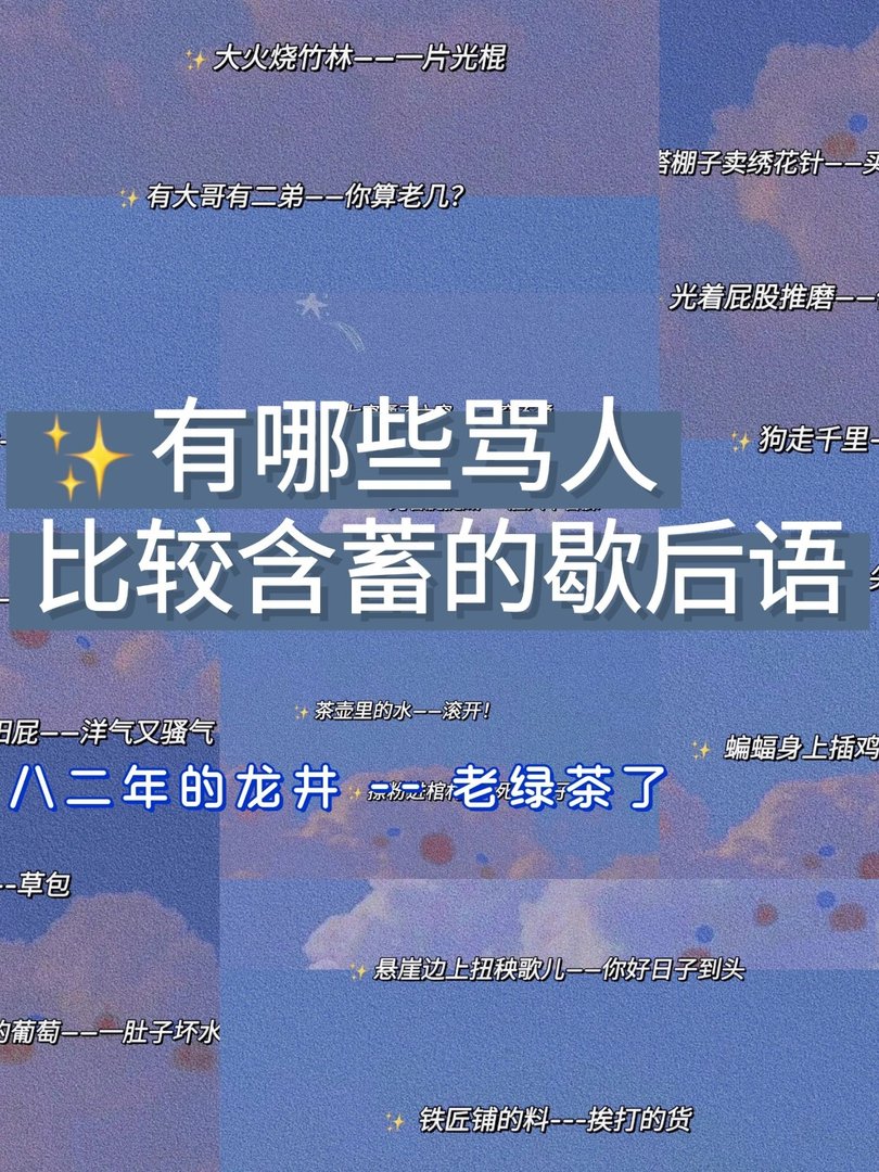 有哪些骂人比较含蓄的歇后语
