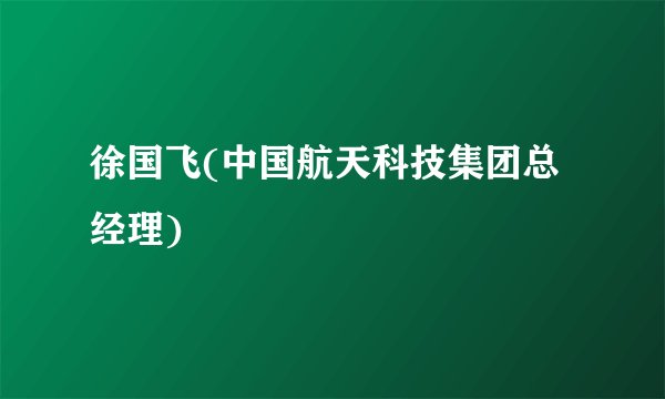 徐国飞(中国航天科技集团总经理)