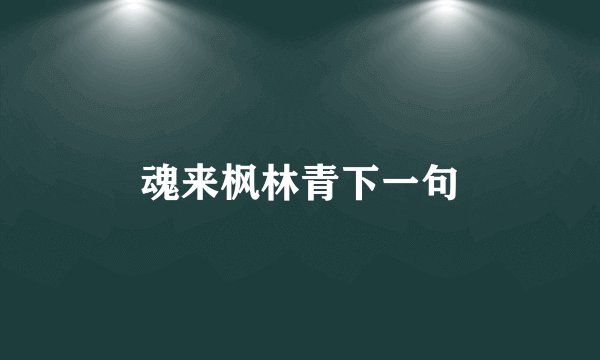 魂来枫林青下一句