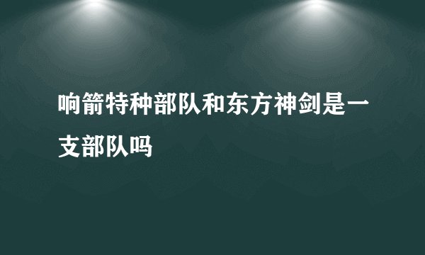 响箭特种部队和东方神剑是一支部队吗