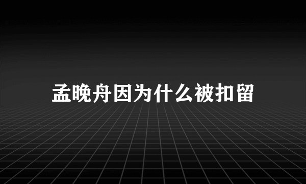 孟晚舟因为什么被扣留