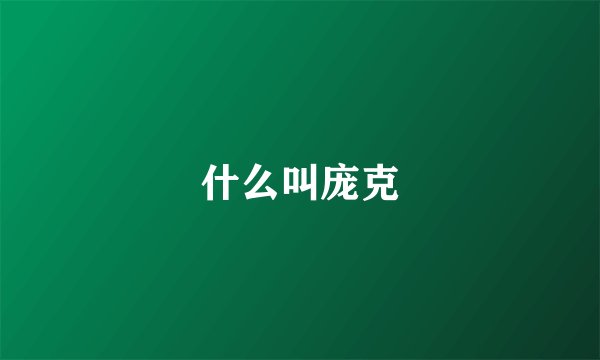 什么叫庞克
