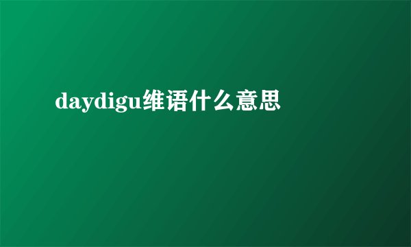 daydigu维语什么意思