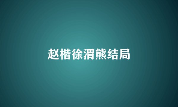 赵楷徐渭熊结局