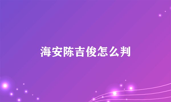 海安陈吉俊怎么判