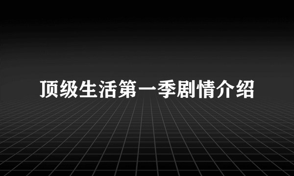 顶级生活第一季剧情介绍