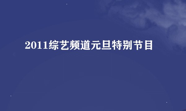 2011综艺频道元旦特别节目