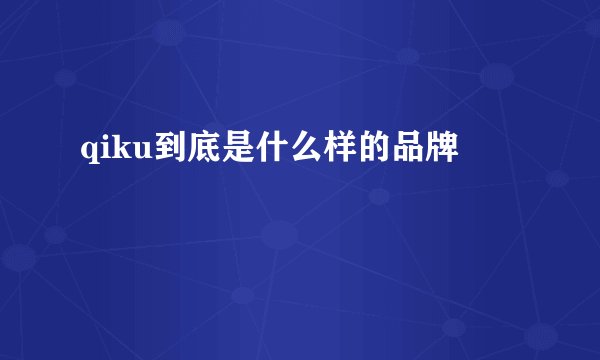 qiku到底是什么样的品牌