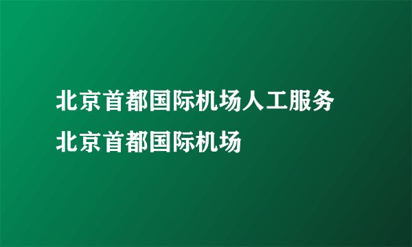 北京首都国际机场人工服务 北京首都国际机场