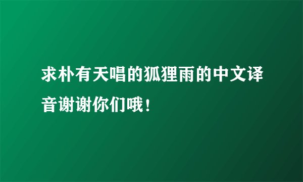 求朴有天唱的狐狸雨的中文译音谢谢你们哦!