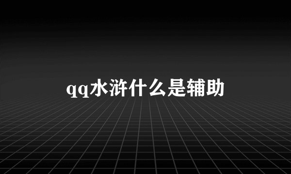 qq水浒什么是辅助