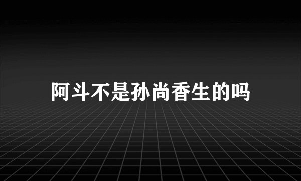 阿斗不是孙尚香生的吗