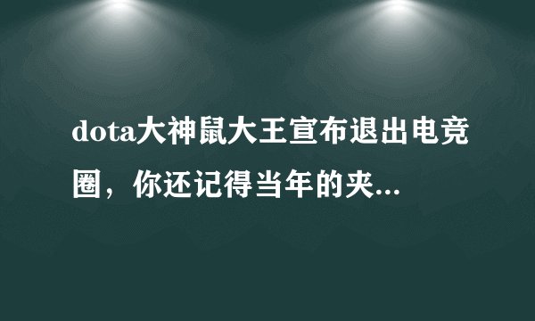 dota大神鼠大王宣布退出电竞圈，你还记得当年的夹腿门事件吗？