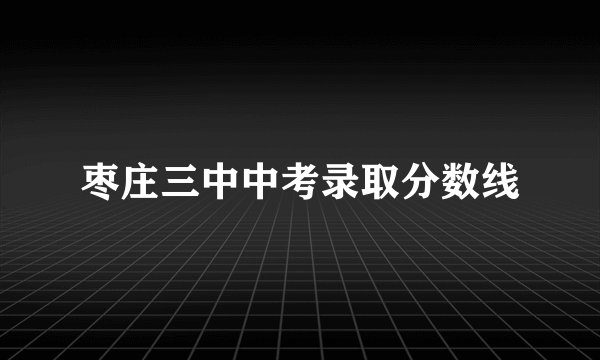枣庄三中中考录取分数线
