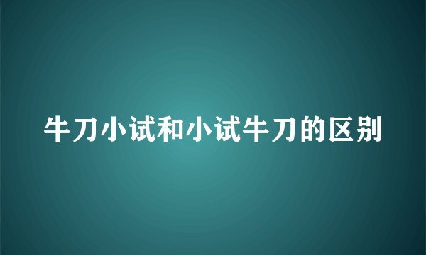 牛刀小试和小试牛刀的区别