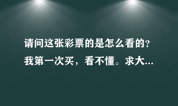 请问这张彩票的是怎么看的？我第一次买，看不懂。求大神详解！