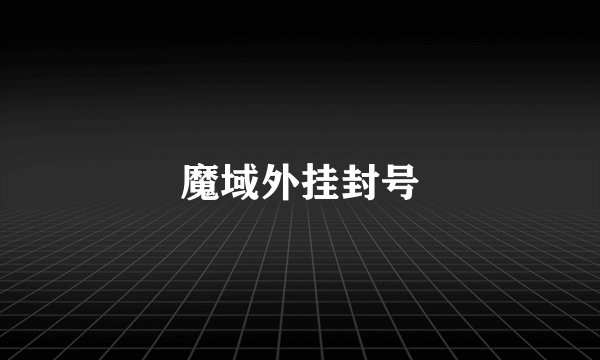 魔域外挂封号