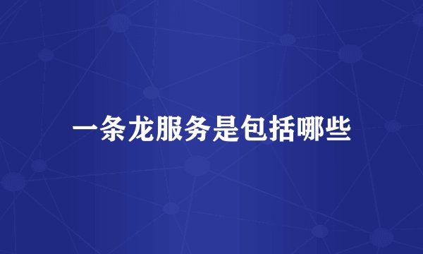 一条龙服务是包括哪些