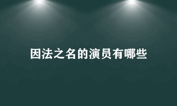 因法之名的演员有哪些