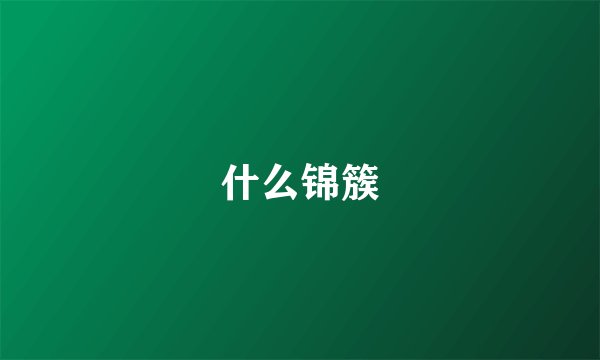 什么锦簇