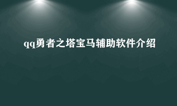 qq勇者之塔宝马辅助软件介绍