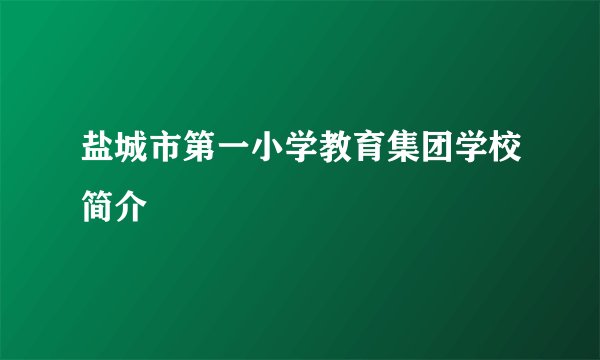 盐城市第一小学教育集团学校简介