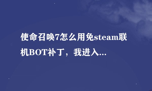 使命召唤7怎么用免steam联机BOT补丁,我进入游戏他们说什么按~键出来控制台,我的怎么不可以出来控制台啊