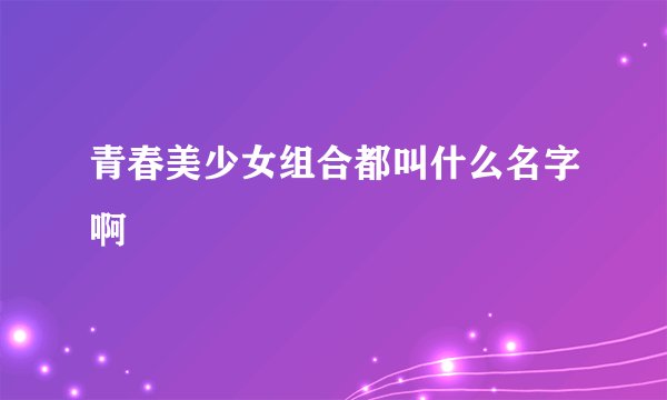 青春美少女组合都叫什么名字啊