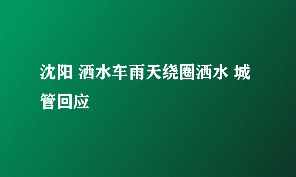 沈阳 洒水车雨天绕圈洒水 城管回应