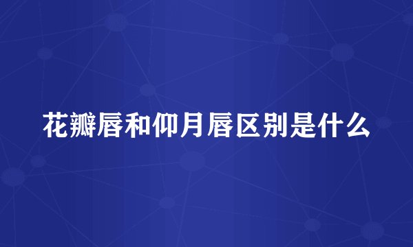 花瓣唇和仰月唇区别是什么