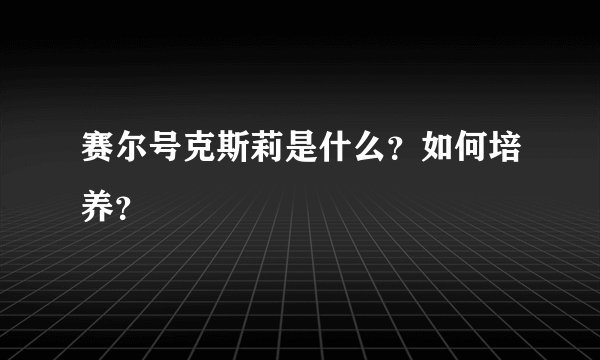 赛尔号克斯莉是什么？如何培养？