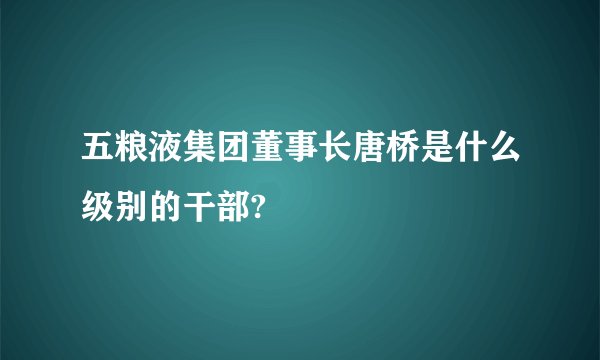 五粮液集团董事长唐桥是什么级别的干部?