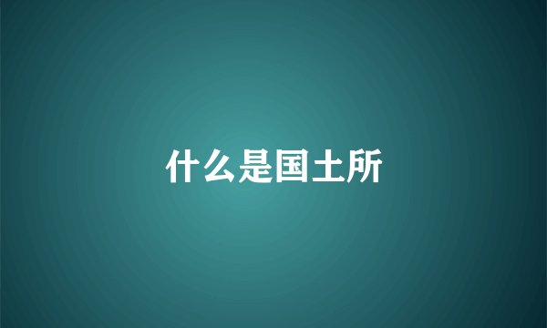 什么是国土所