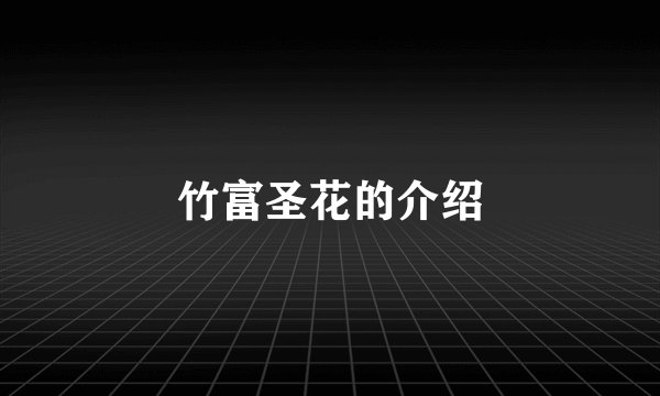 竹富圣花的介绍