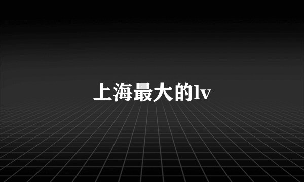 上海最大的lv