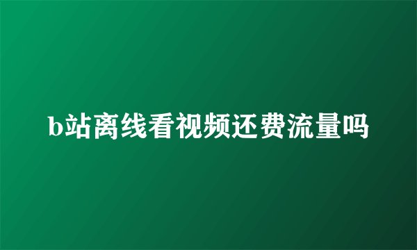 b站离线看视频还费流量吗