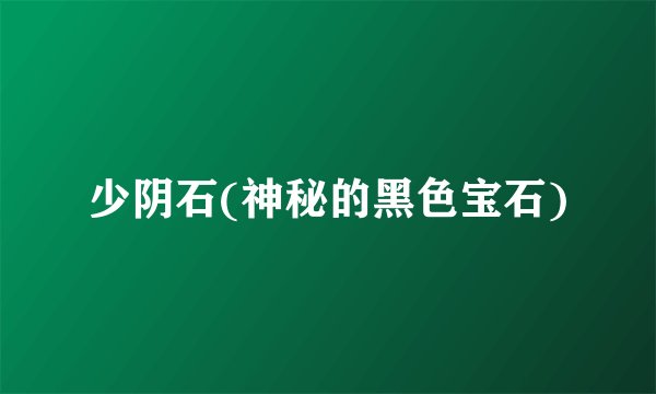 少阴石(神秘的黑色宝石)