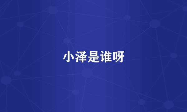 小泽是谁呀