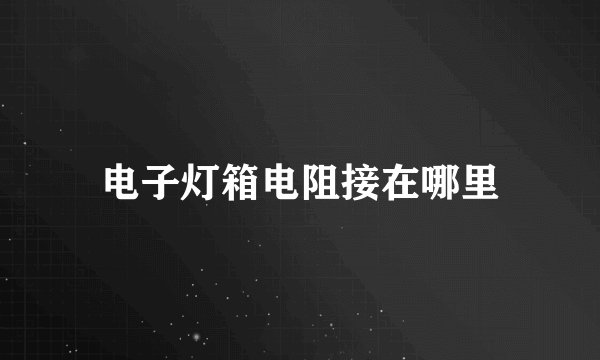 电子灯箱电阻接在哪里