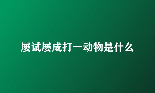 屡试屡成打一动物是什么