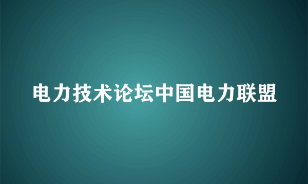 电力技术论坛中国电力联盟