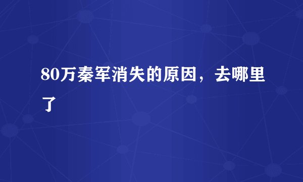 80万秦军消失的原因，去哪里了