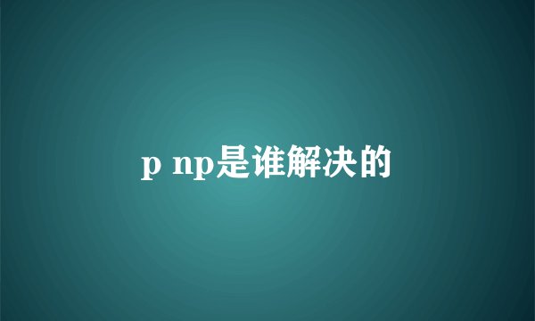 p np是谁解决的