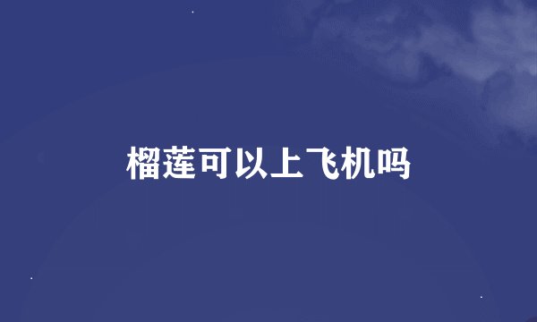 榴莲可以上飞机吗