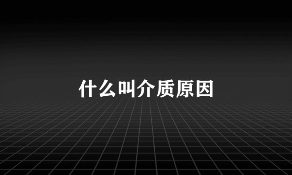 什么叫介质原因