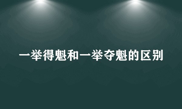 一举得魁和一举夺魁的区别