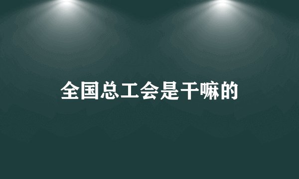 全国总工会是干嘛的