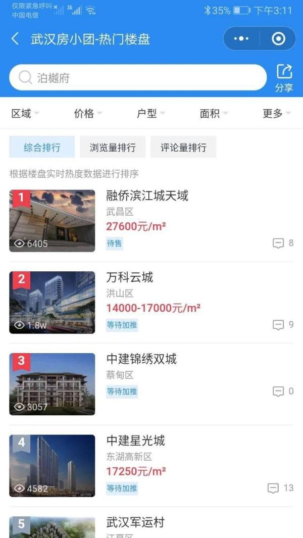 怎样通过武汉房小团查询楼盘详细信息?