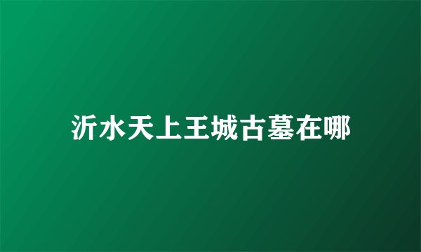 沂水天上王城古墓在哪